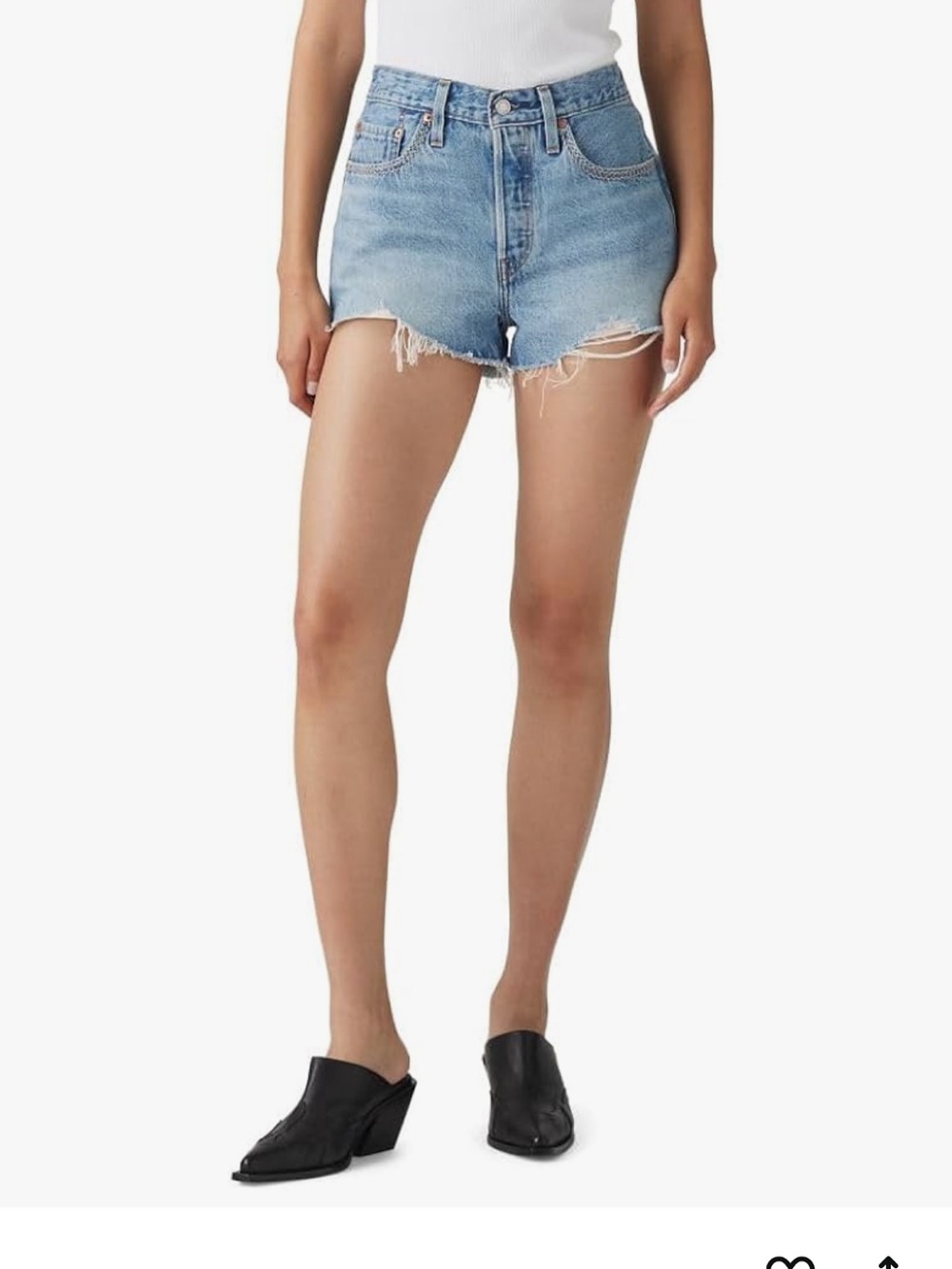 Levi's 501 Light Blue Denim Cutoff Shorts with Frayed Hem